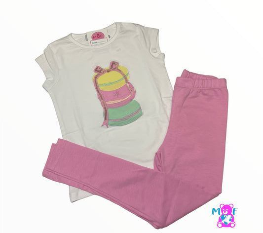Comprar conjunto de leggins y camiseta para niñas. Color rosa. Marca Trapitos kids. Temporada primavera-verano.