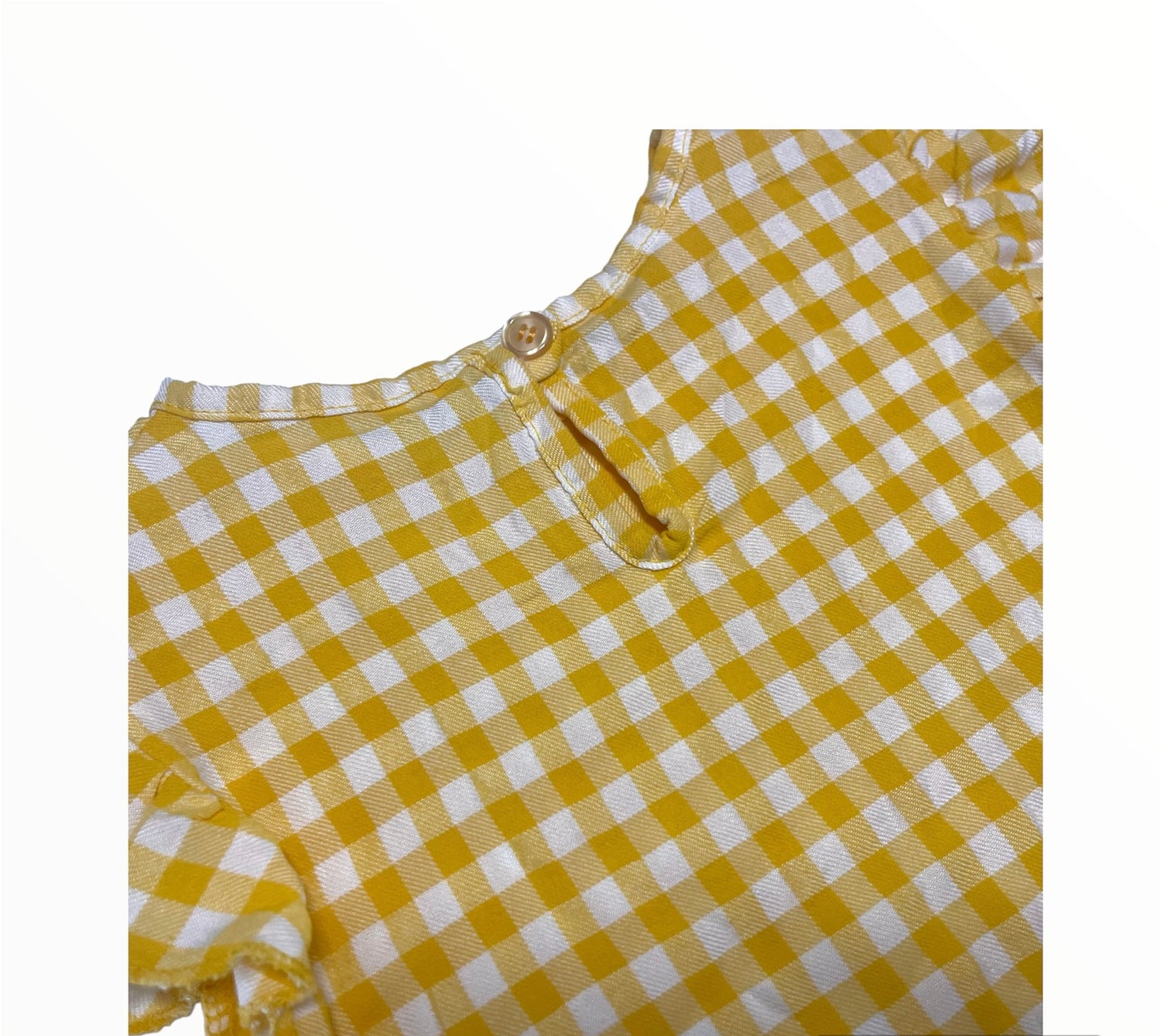 Comprar camiseta vichy.Color amarillo.Abertura trasera. Temporada primavera-verano.