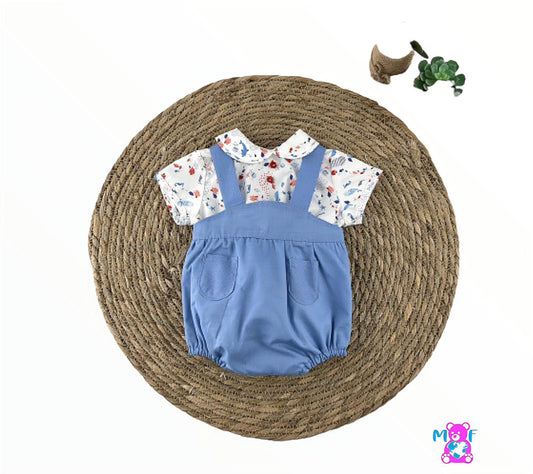 Comprar conjunto de ranita y camisa para  bebés de primavera _verano. 