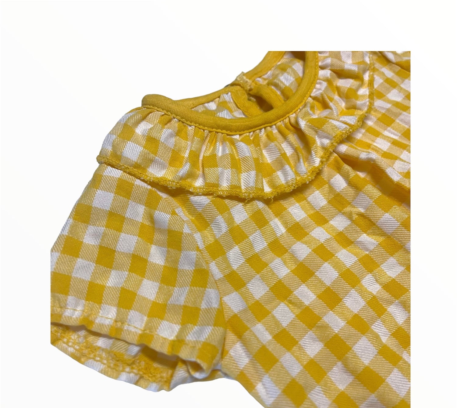 Comprar pelele vichy de algodón para bebés.Color amarillo.Primavera-Verano.