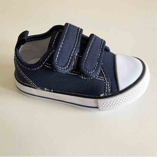 Comprar zapatillas de lona con velcro para bebé niño o niña. Marca Bubble Bobble. Color azul marino.