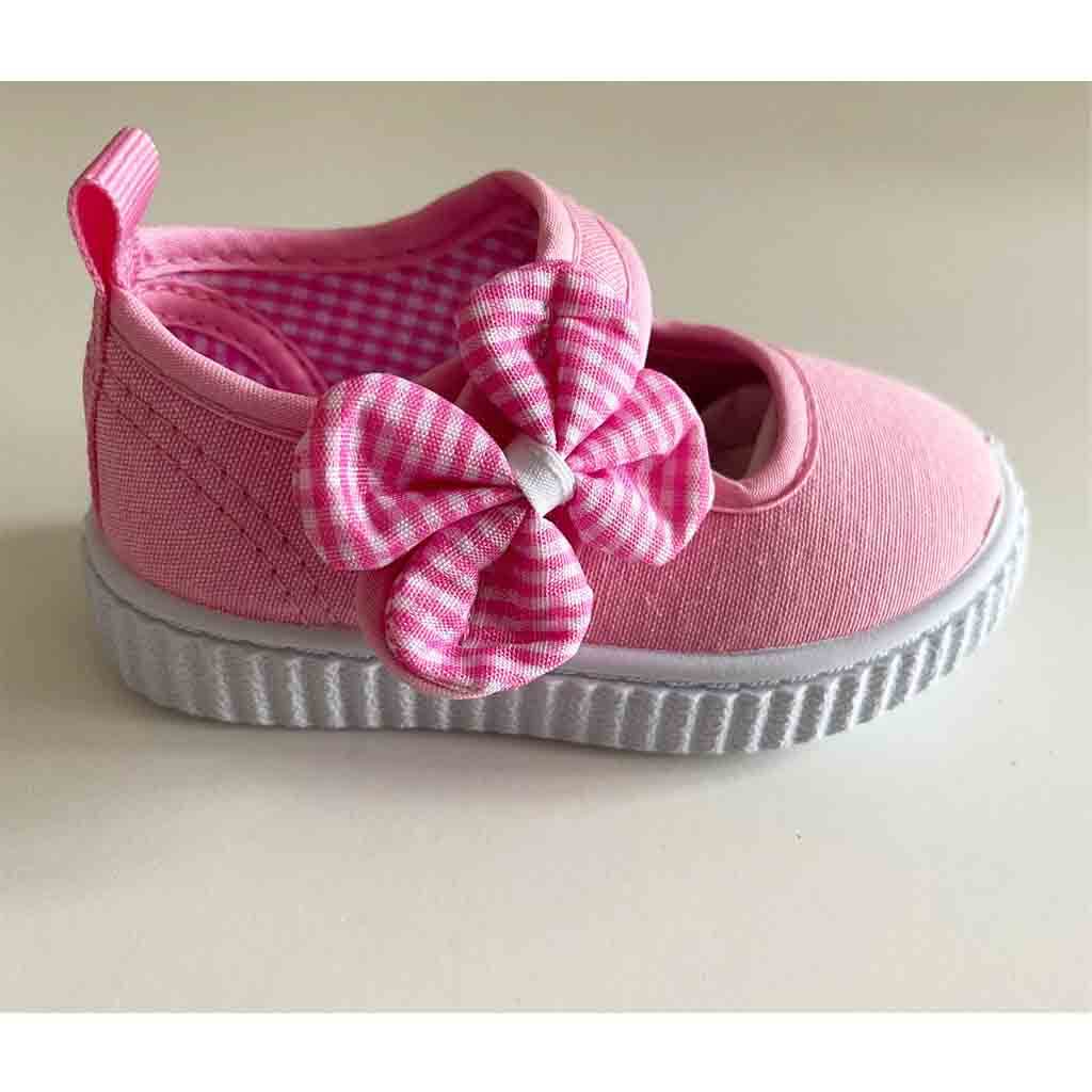 Comprar zapatillas para bebés niñas. Lazo y velcro. Primavera-Verano. Marca Bubble Bobble. Color rosa.