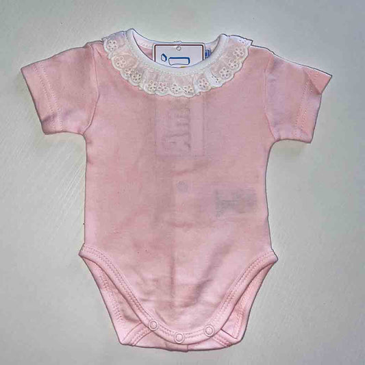 Comprar body para primera puesta del recién nacido niño y niña. Primavera-Verano. Marca Armony Baby Boutique. Material algodón. Color Rosa.
