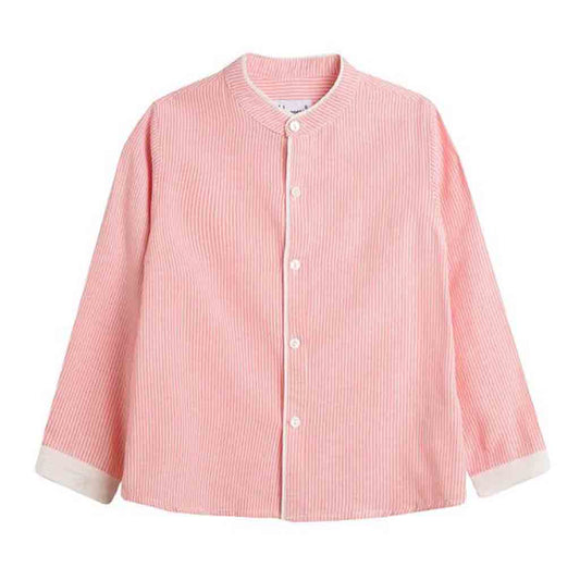 Comprar conjunto infantil para niño. 2 piezas; camisa y bermudas. Primavera-Verano. Marca Newness. Color blanco y rosa.