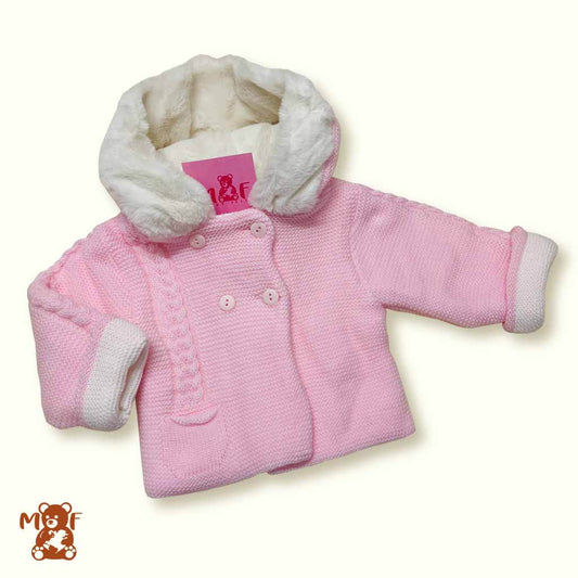 Comprar abrigo de lana para bebé niña. Color rosa. Temprada otoño/invierno.