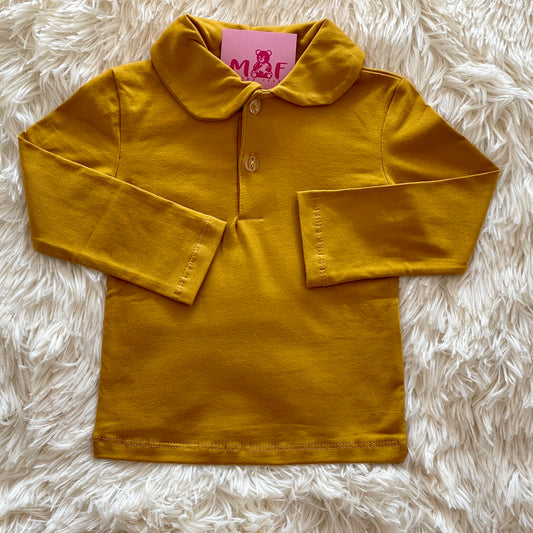 Comprar conjunto para bebé niño. Camiseta de algodón. Color mostaza. Marca Triapitos Kids. Temporada otoño/invierno.